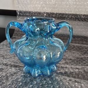 Elegant Cerelean Blue Glass Vase